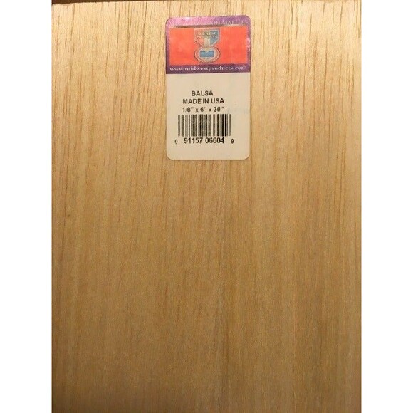 Midwest 1/8" x 6 x 36" Balsa Wood 2pcs - Picture 1 of 1